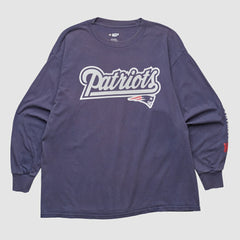 New England Patriots NFL 2000s Long Sleeve T-shirt Navy Vintage - Fanatics