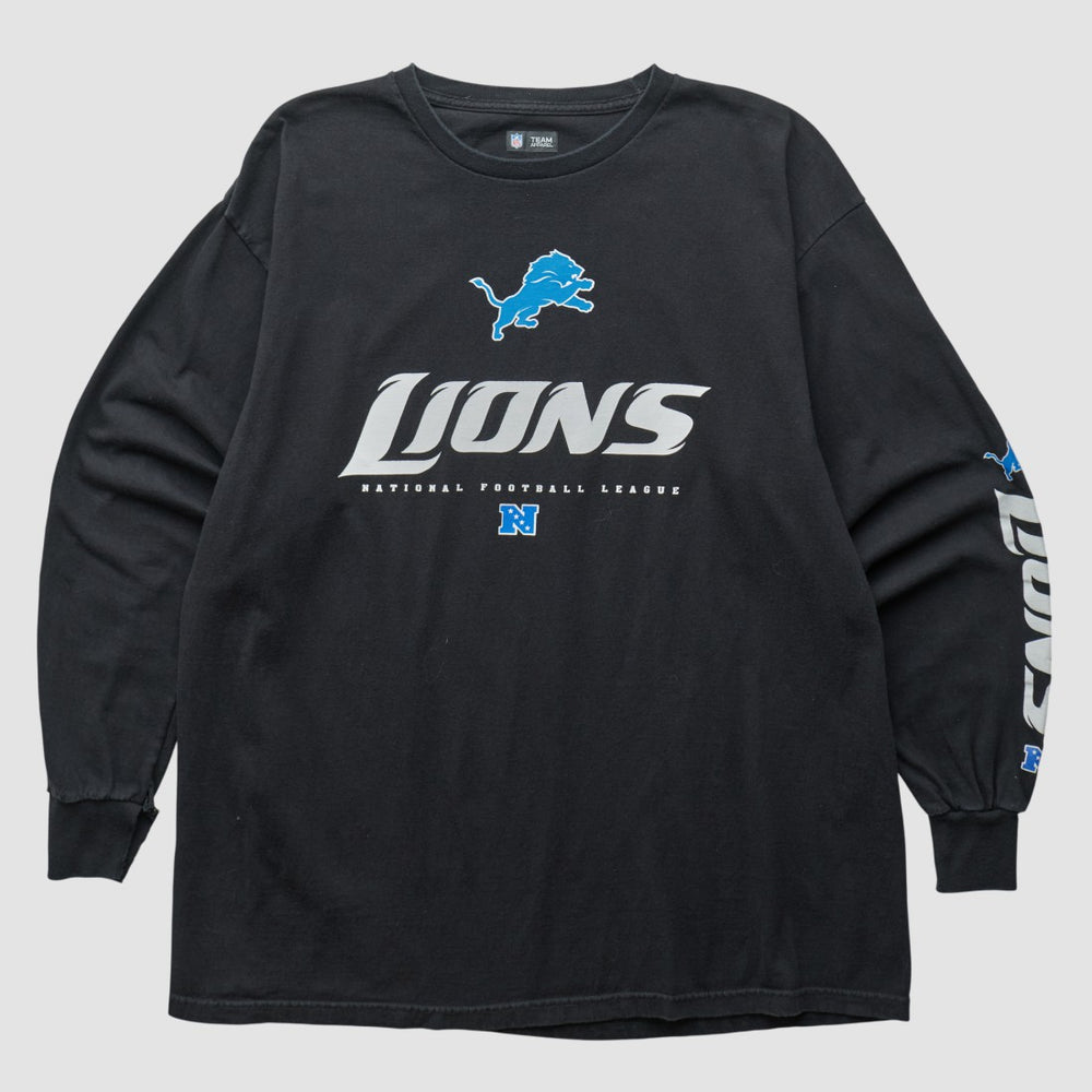 Detroit Lions NFL 2010s Long Sleeve T-shirt Black Vintage - Fanatics