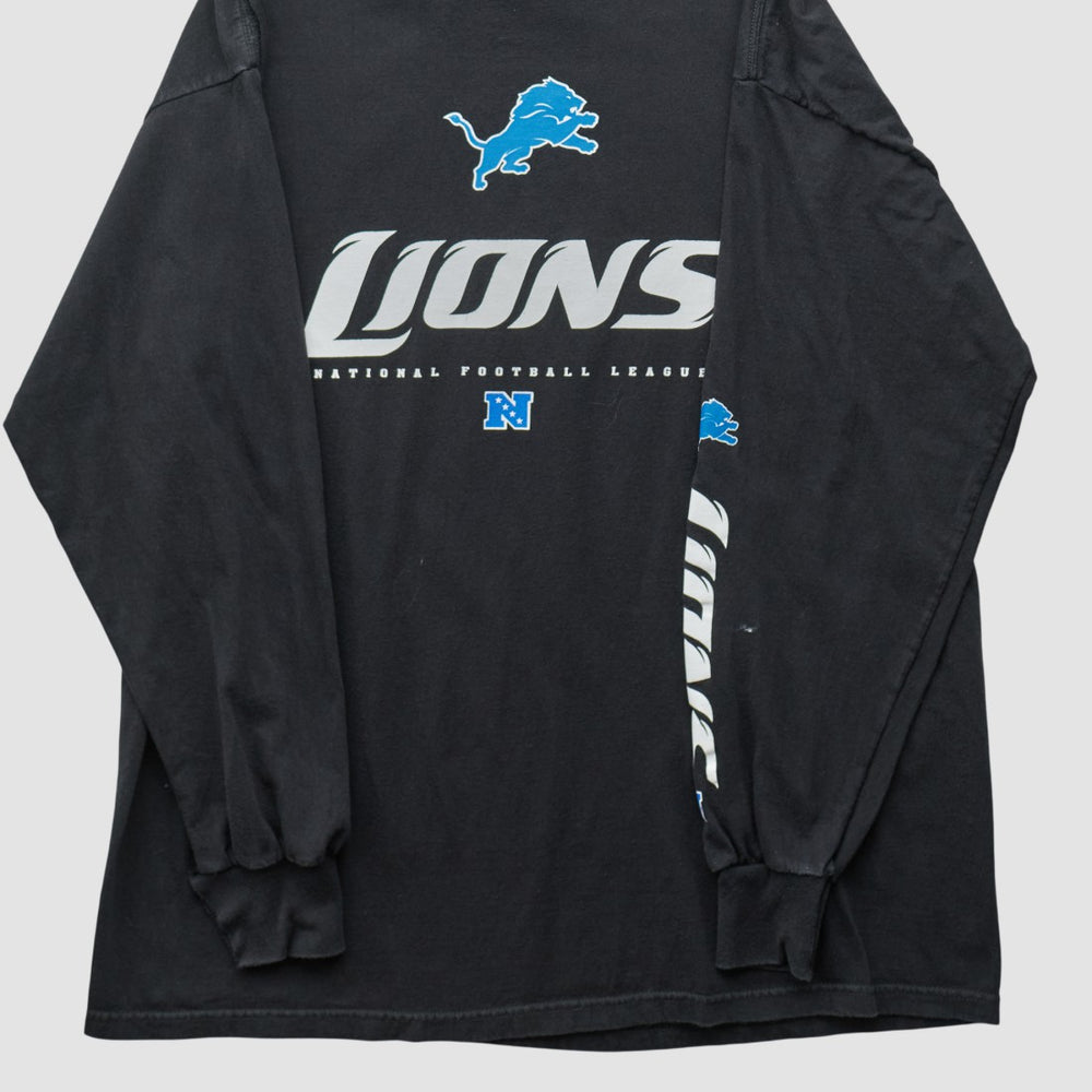 Detroit Lions NFL 2010s Long Sleeve T-shirt Black Vintage - Fanatics