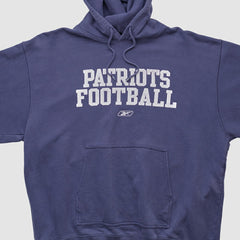 New England Patriots Reebok 2000s Hooded Pullover Sweatshirt Navy Vintage - Fanatics