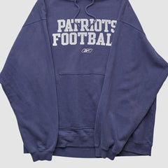 New England Patriots Reebok 2000s Hooded Pullover Sweatshirt Navy Vintage - Fanatics