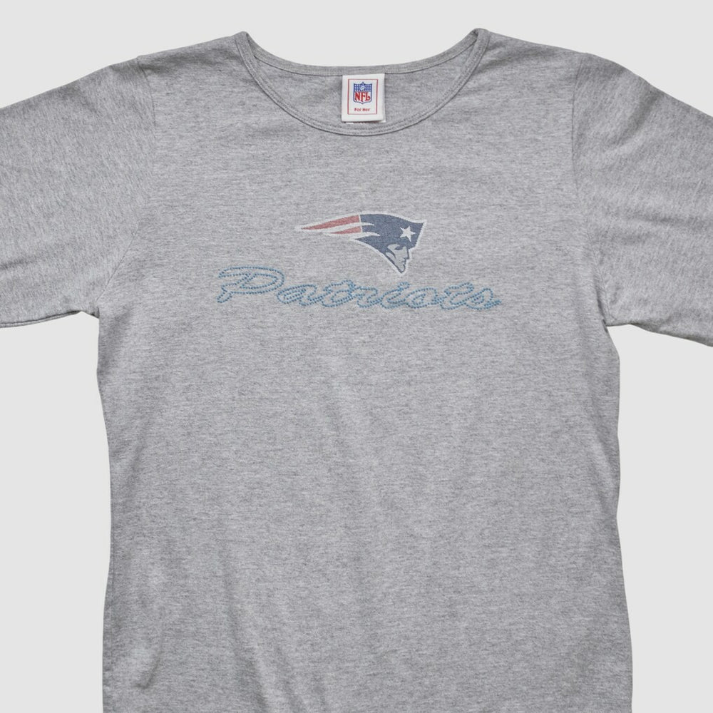 New England Patriots NFL 2000s Long Sleeve T-shirt Heather Gray Vintage - Fanatics