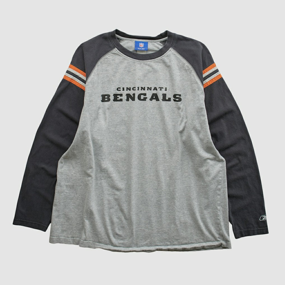 Cincinnati Bengals Reebok 2000s Long Sleeve T-shirt Heather Gray Vintage - Fanatics