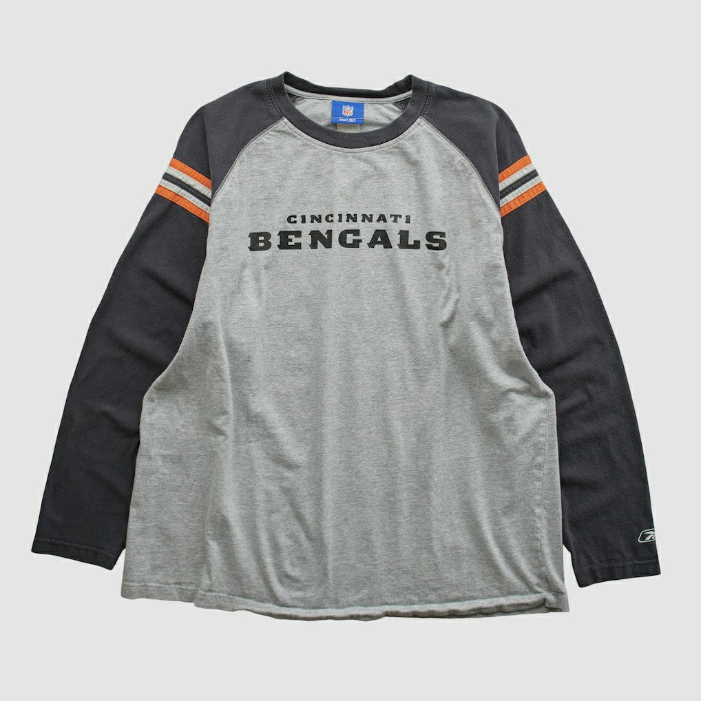 Cincinnati Bengals Reebok 2000s Long Sleeve T-shirt Heather Gray Vintage - Fanatics