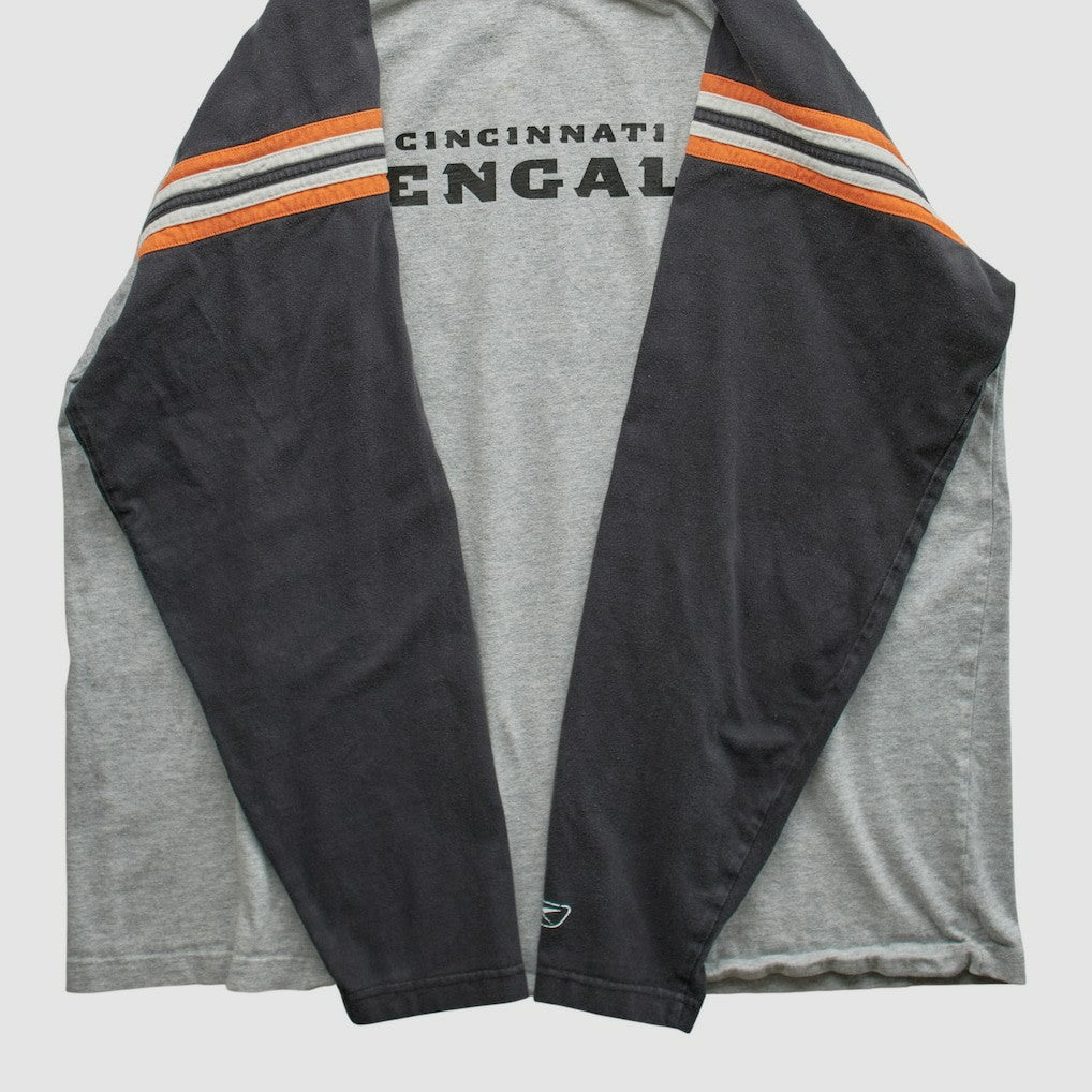 Cincinnati Bengals Reebok 2000s Long Sleeve T-shirt Heather Gray Vintage - Fanatics