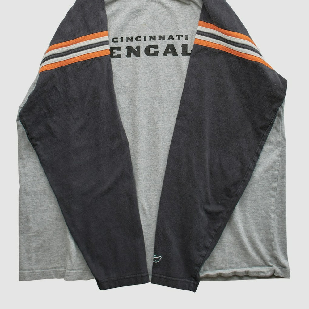Cincinnati Bengals Reebok 2000s Long Sleeve T-shirt Heather Gray Vintage - Fanatics