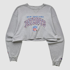 New England Patriots Champion 90s Pullover Sweatshirt Heather Gray Vintage - Fanatics