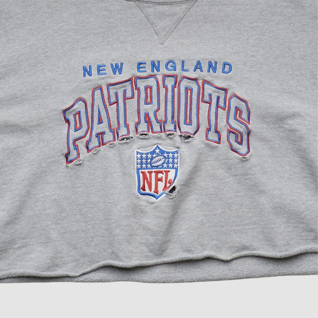 New England Patriots Champion 90s Pullover Sweatshirt Heather Gray Vintage - Fanatics