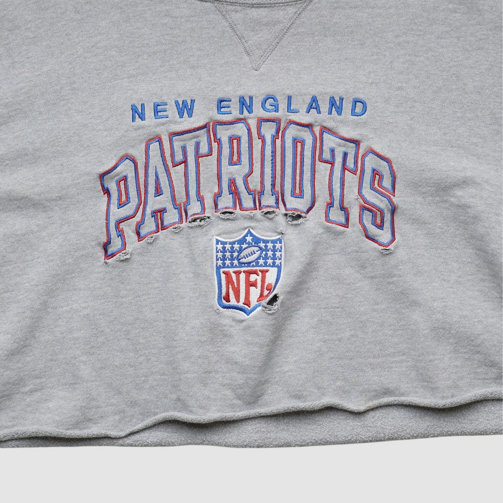 New England Patriots Champion 90s Pullover Sweatshirt Heather Gray Vintage - Fanatics
