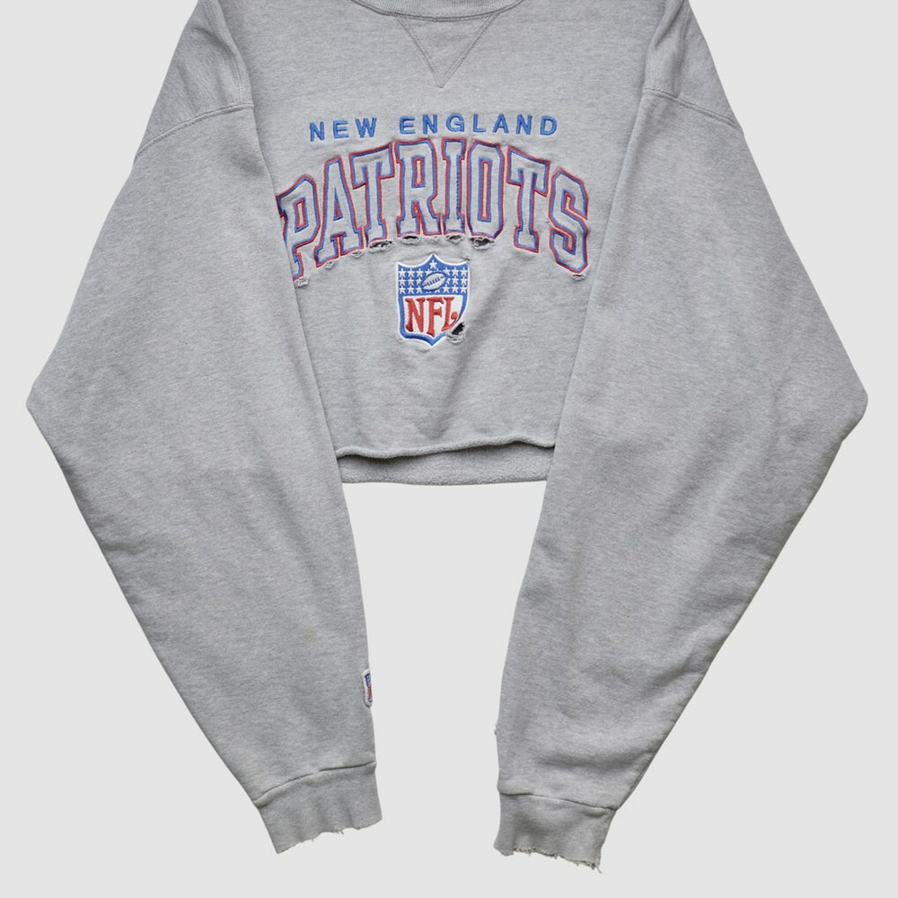 New England Patriots Champion 90s Pullover Sweatshirt Heather Gray Vintage - Fanatics