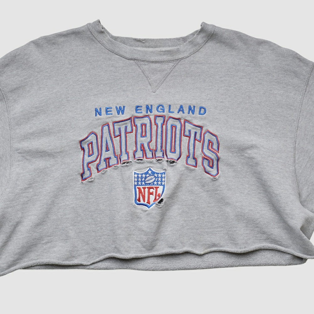 New England Patriots Champion 90s Pullover Sweatshirt Heather Gray Vintage - Fanatics