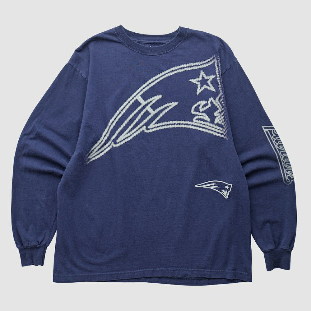 New England Patriots Reebok 2000s Long Sleeve T-shirt Navy Vintage - Fanatics