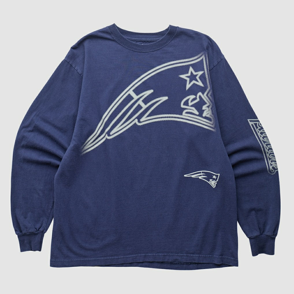New England Patriots Reebok 2000s Long Sleeve T-shirt Navy Vintage - Fanatics