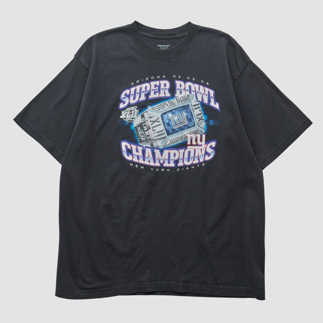 New York Giants Reebok 2008 T-shirt Black Vintage - Fanatics