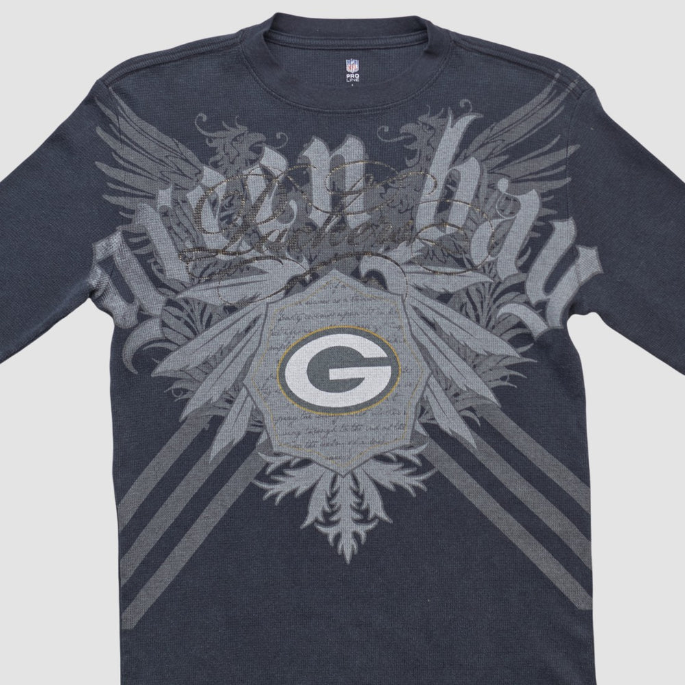 Green Bay Packers NFL 2000s Long Sleeve T-shirt Black Vintage - Fanatics
