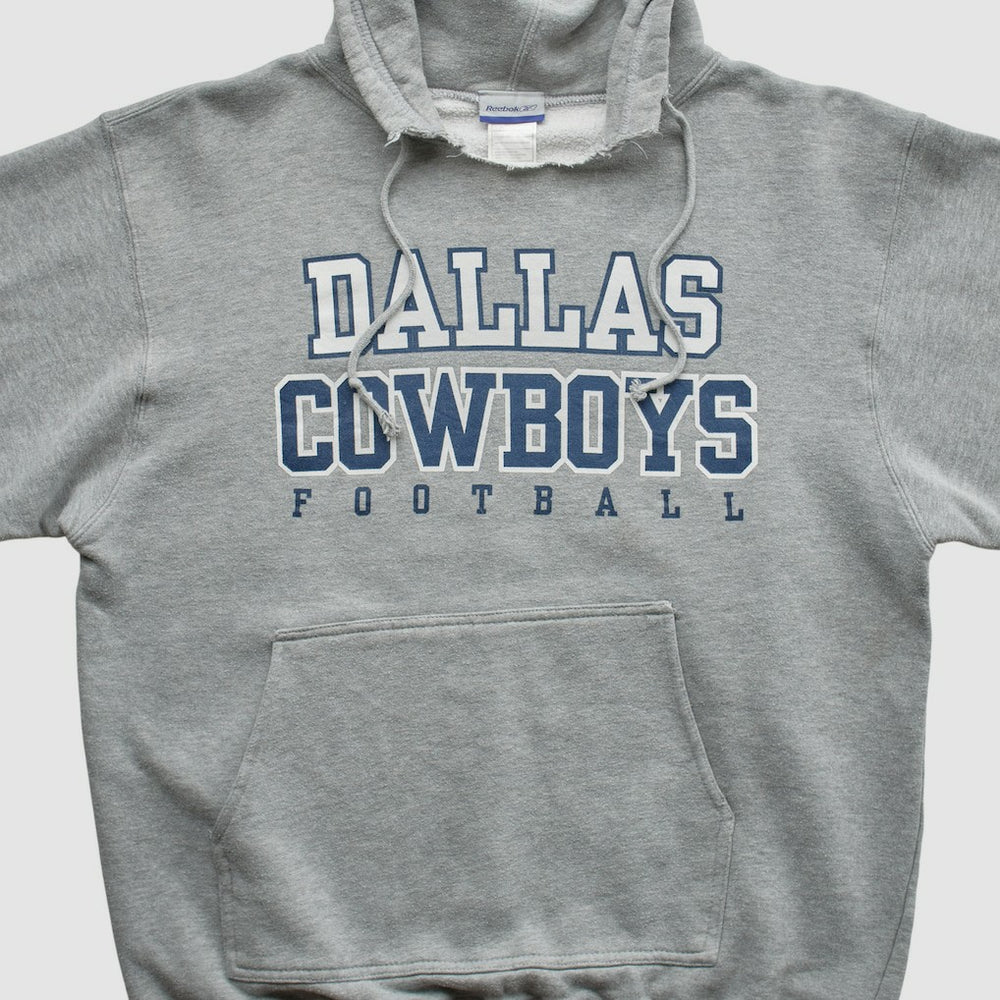 Dallas Cowboys Reebok 2000s Hooded Pullover Sweatshirt Heather Gray Vintage - Fanatics
