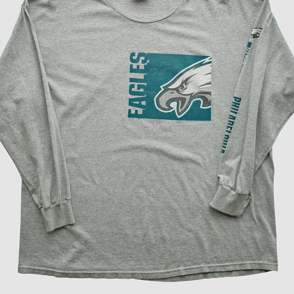 Philadelphia Eagles NFL 2000s Long Sleeve T-shirt Heather Gray Vintage - Fanatics