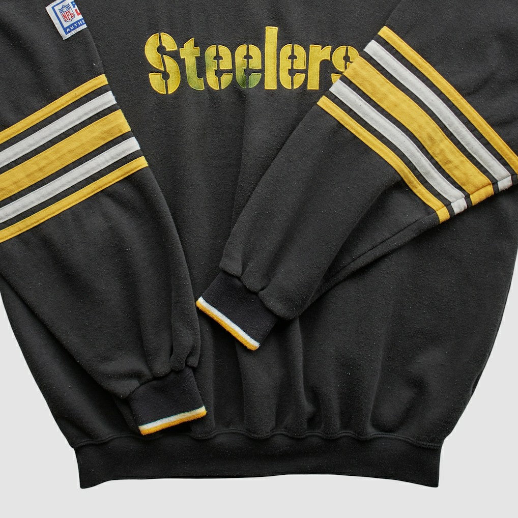 Pittsburgh Steelers Starter 90s Pullover Sweatshirt Black Vintage - Fanatics