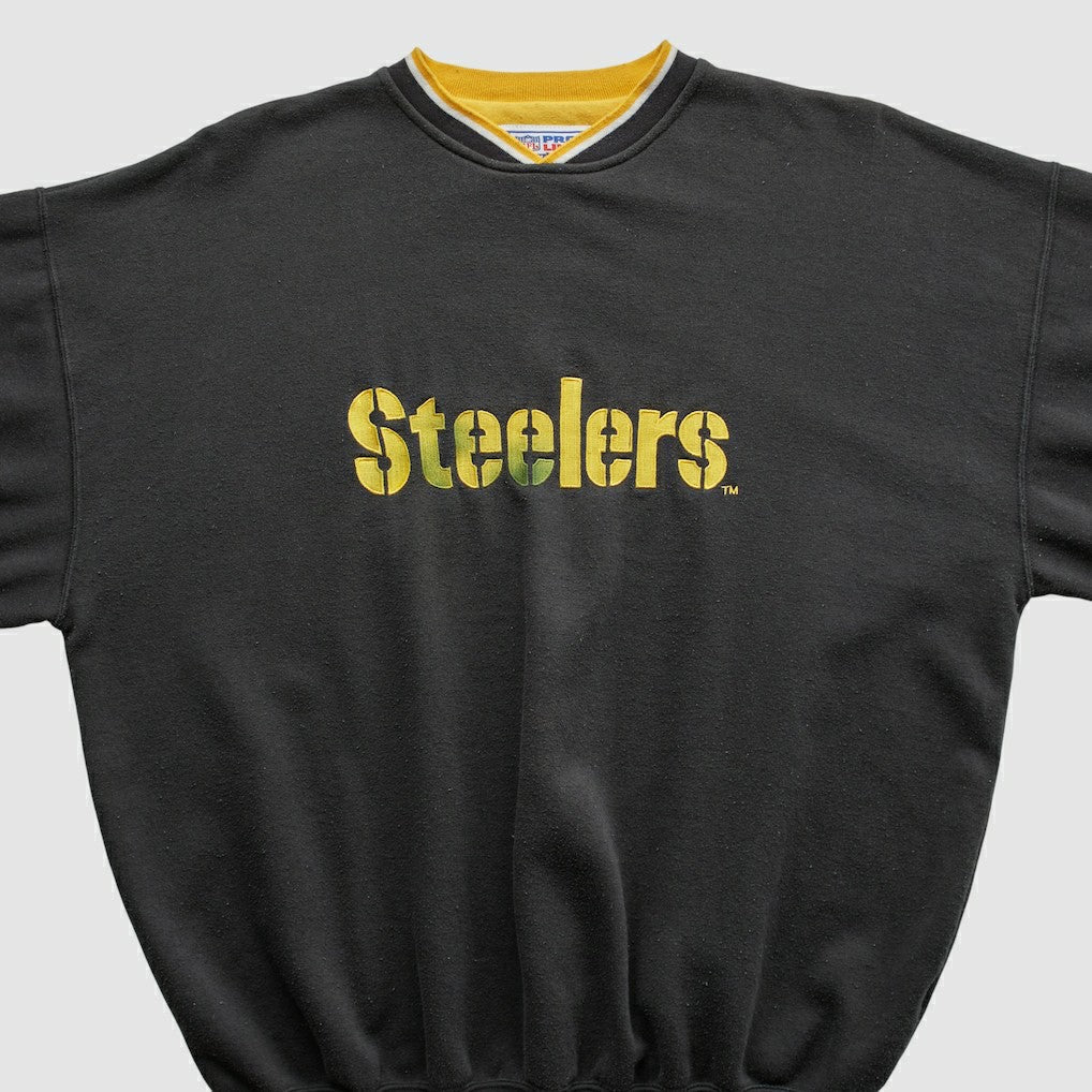 Pittsburgh Steelers Starter 90s Pullover Sweatshirt Black Vintage - Fanatics