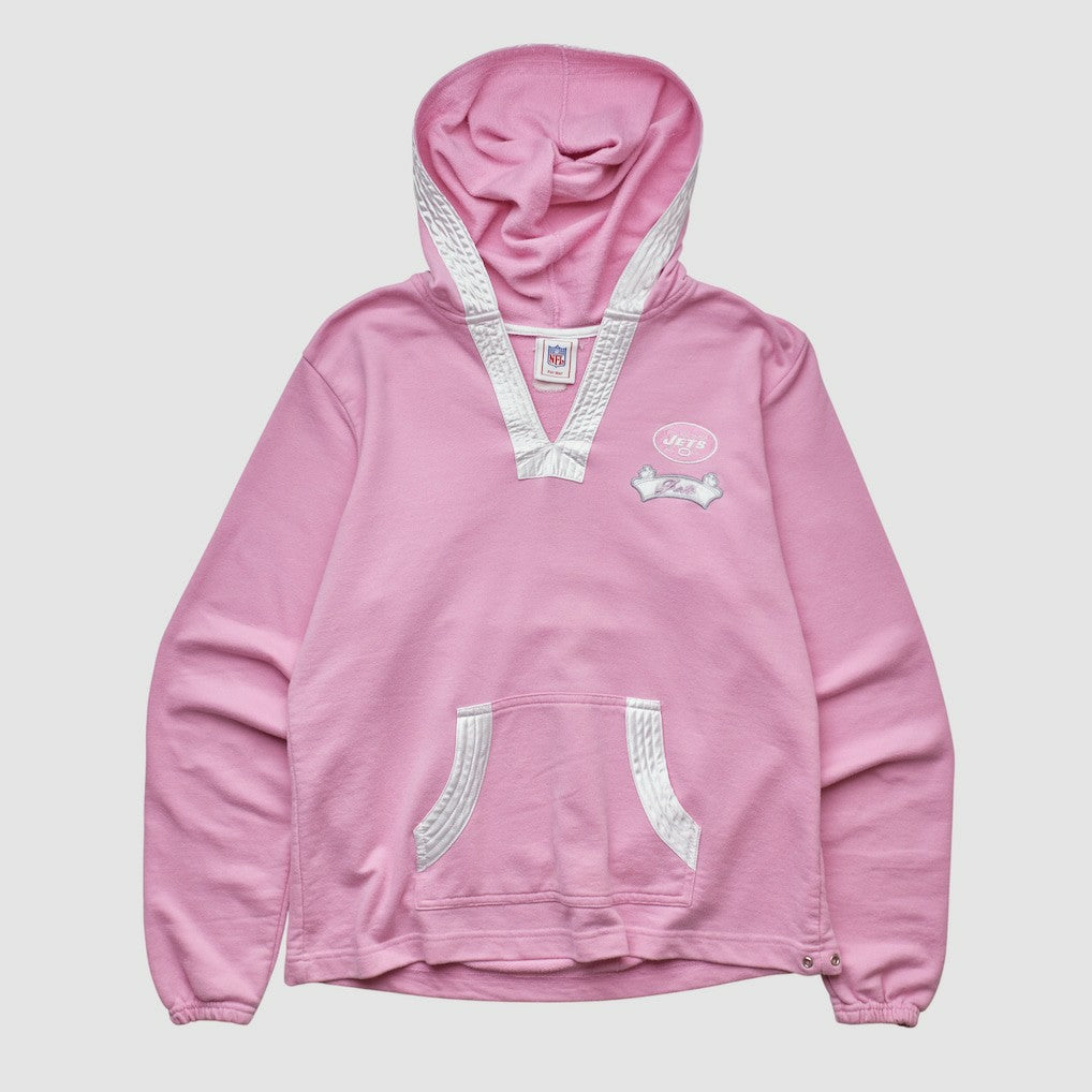 New York Jets NFL 2000s Hooded Pullover Sweatshirt Pink Vintage - Fanatics