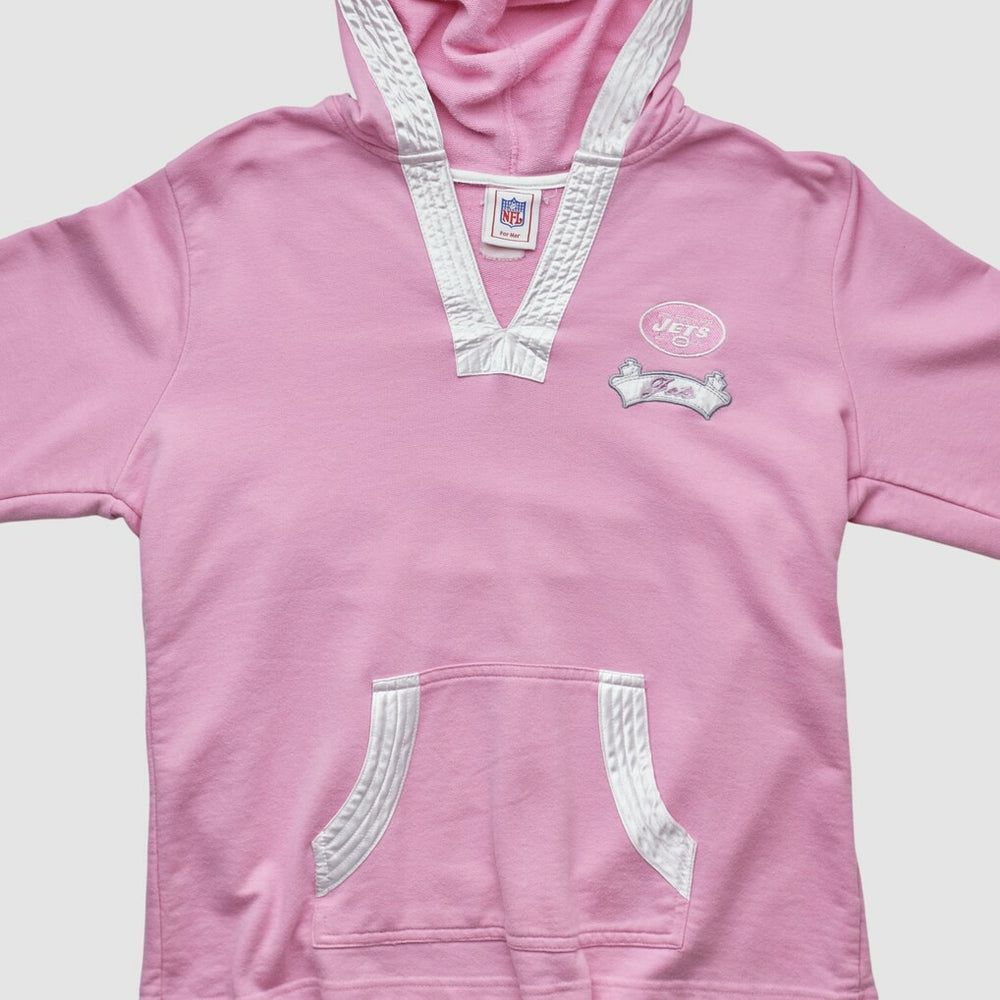 New York Jets NFL 2000s Hooded Pullover Sweatshirt Pink Vintage - Fanatics