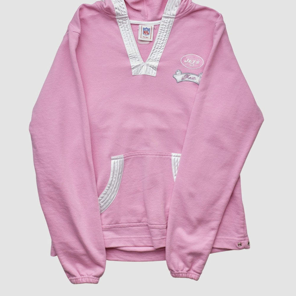 New York Jets NFL 2000s Hooded Pullover Sweatshirt Pink Vintage - Fanatics