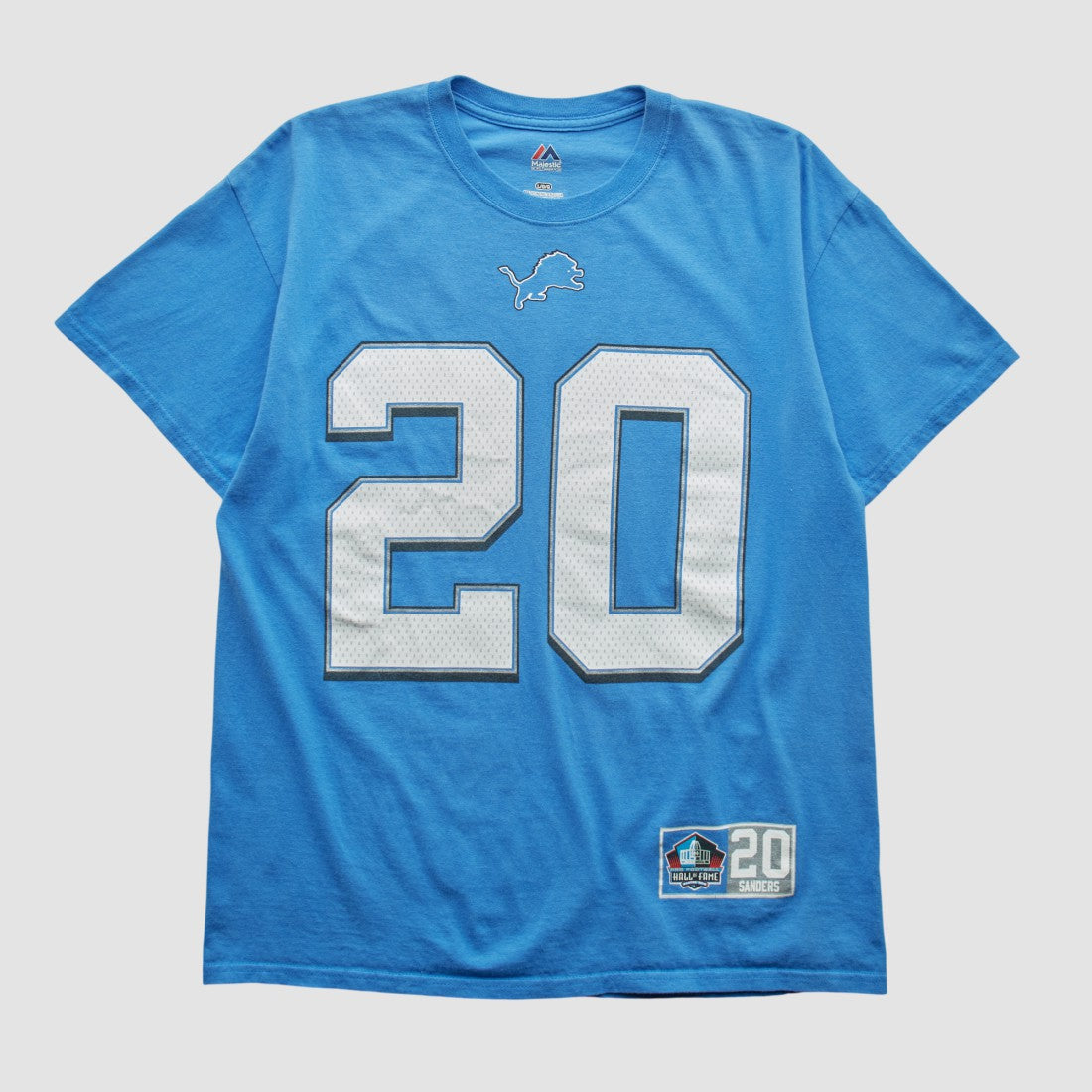 Detroit Lions Majestic 2000s T-shirt Blue Vintage - Fanatics