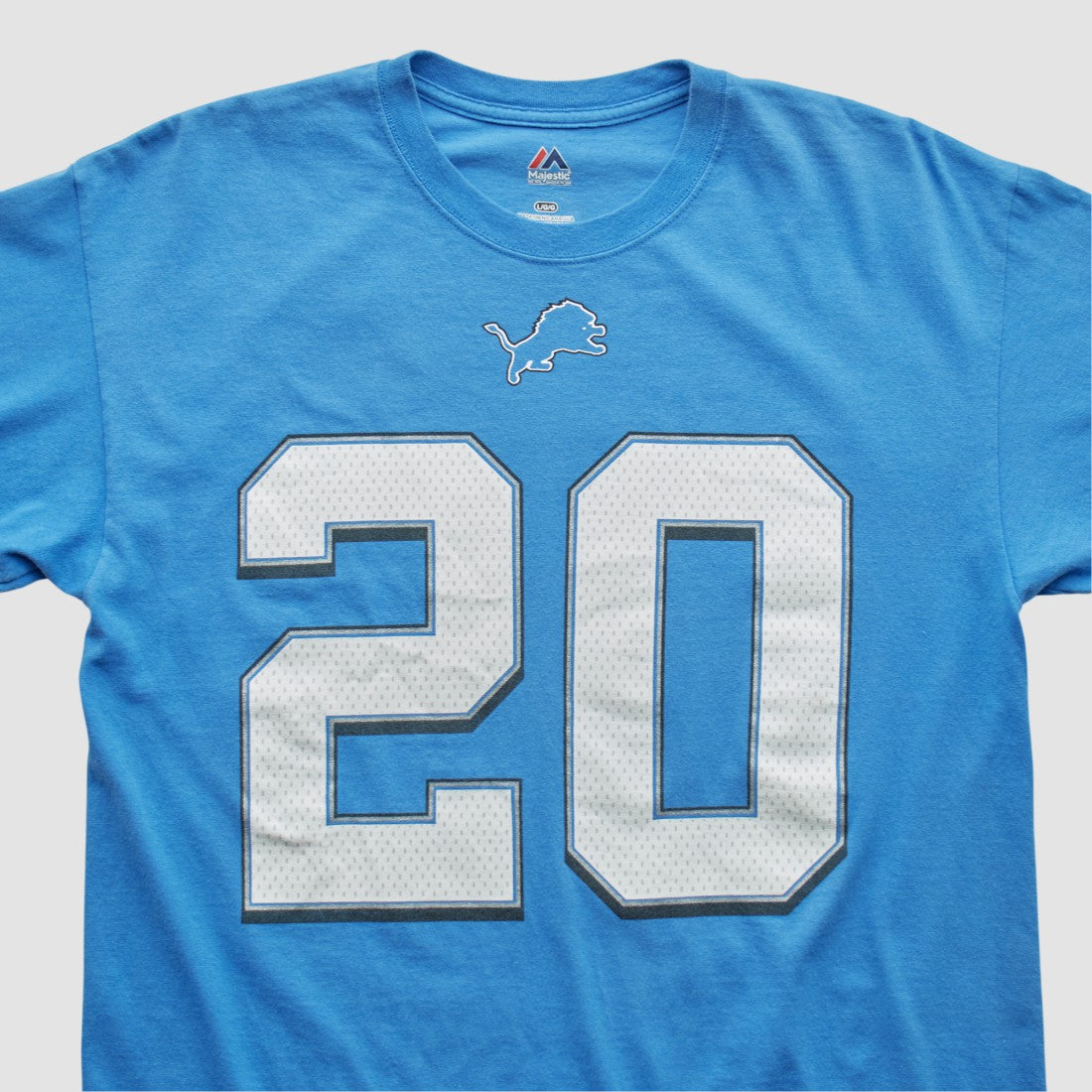 Detroit Lions Majestic 2000s T-shirt Blue Vintage - Fanatics