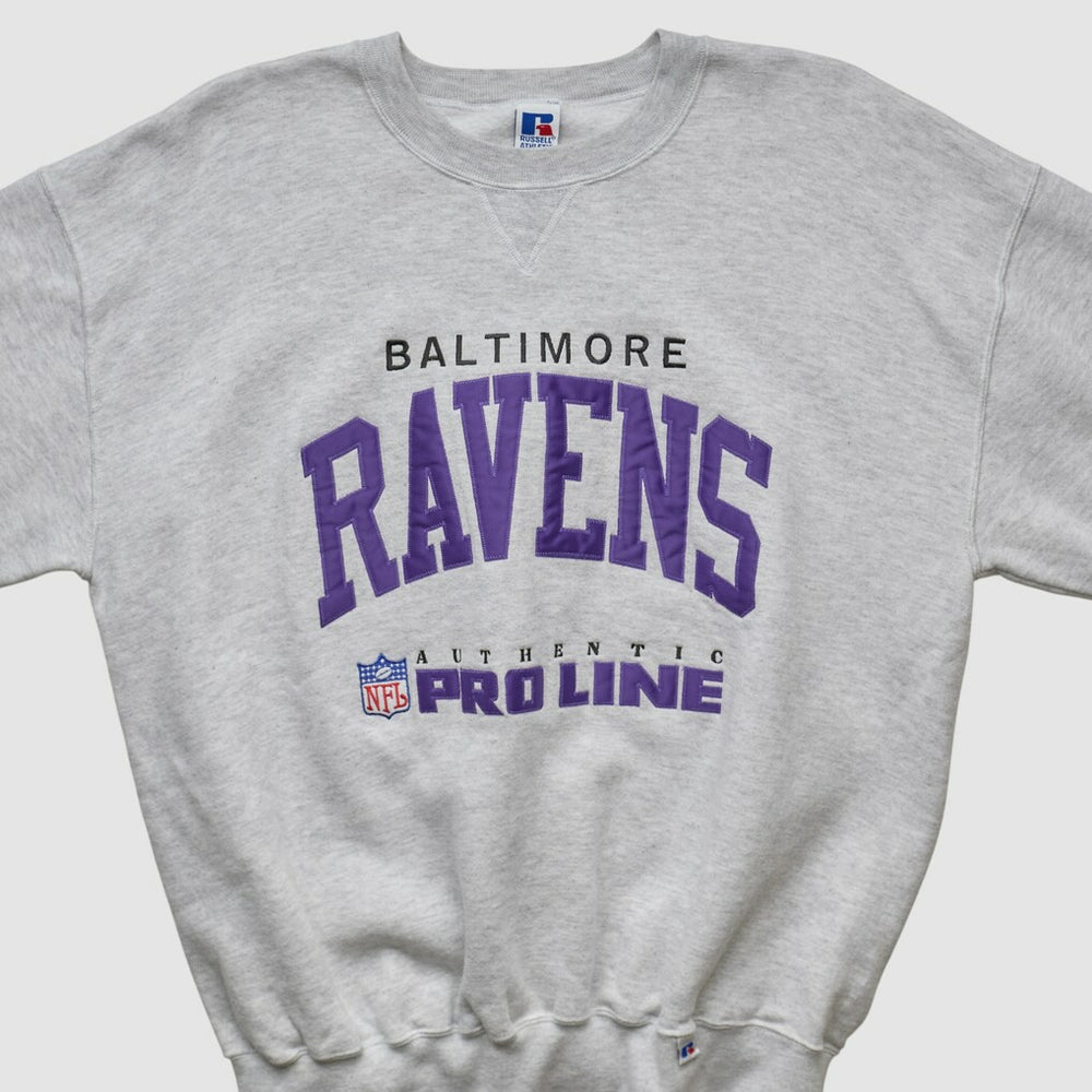 Baltimore Ravens Russell 90s Sweatshirt Heather Gray Vintage - Fanatics