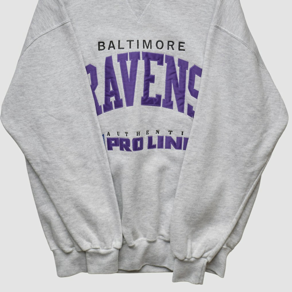 Baltimore Ravens Russell 90s Sweatshirt Heather Gray Vintage - Fanatics