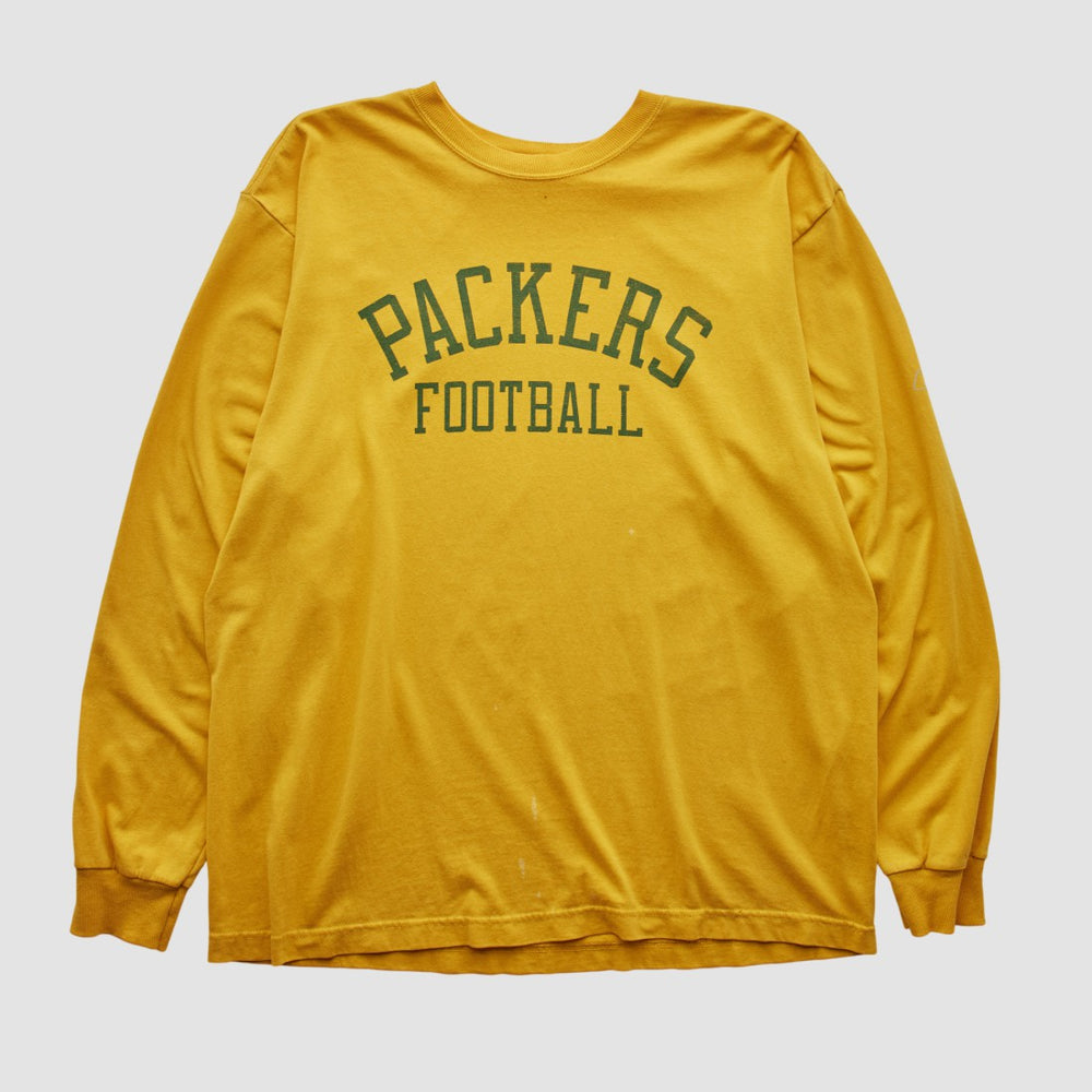 Green Bay Packers Reebok 2000s Long Sleeve T-shirt Yellow Vintage - Fanatics