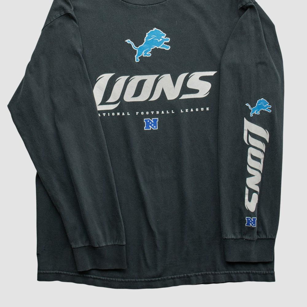 Detroit Lions NFL 2010s Long Sleeve T-shirt Black Vintage - Fanatics