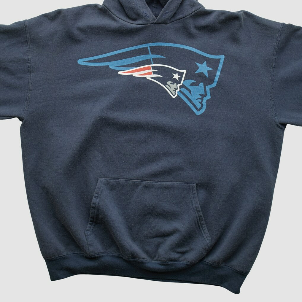 New England Patriots NFL 2010s Hooded Pullover Sweatshirt Navy Vintage - Fanatics