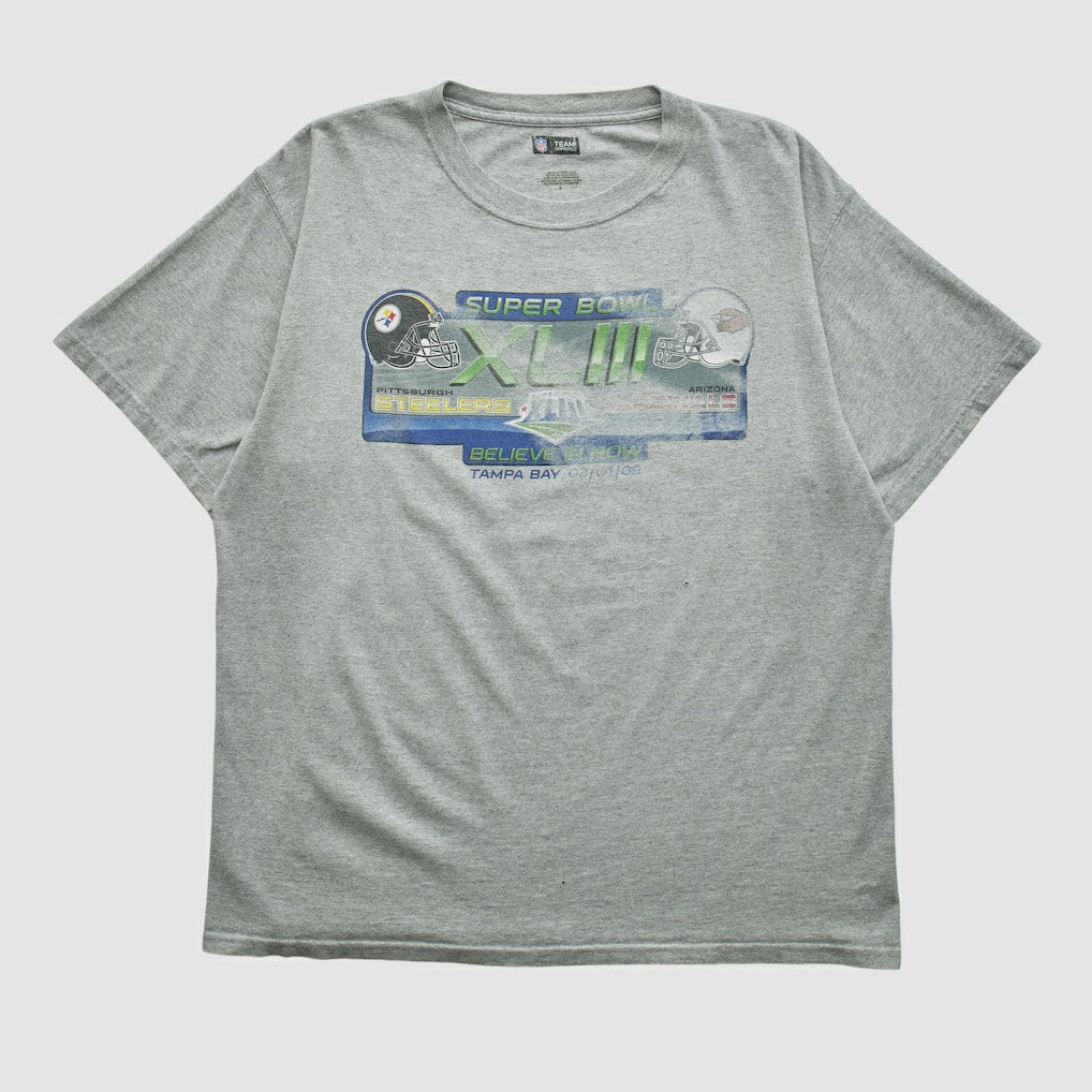 Super Bowl XLIII NFL 2009 T-shirt Heather Gray Vintage - Fanatics