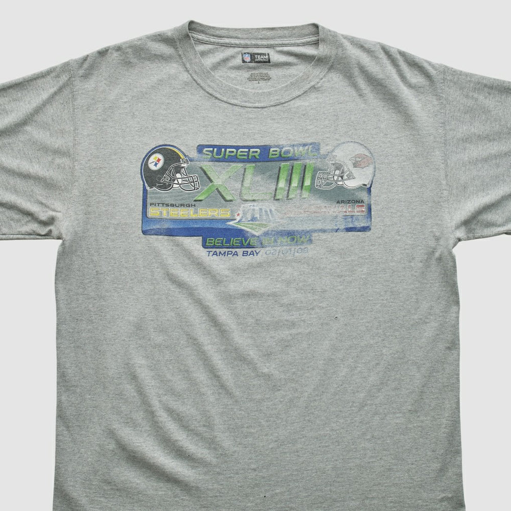 Super Bowl XLIII NFL 2009 T-shirt Heather Gray Vintage - Fanatics