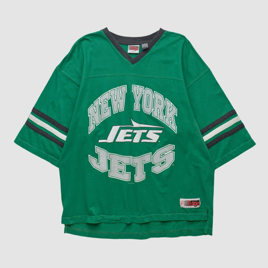 New York Jets The Edge 1997 T-shirt Green Vintage - Fanatics