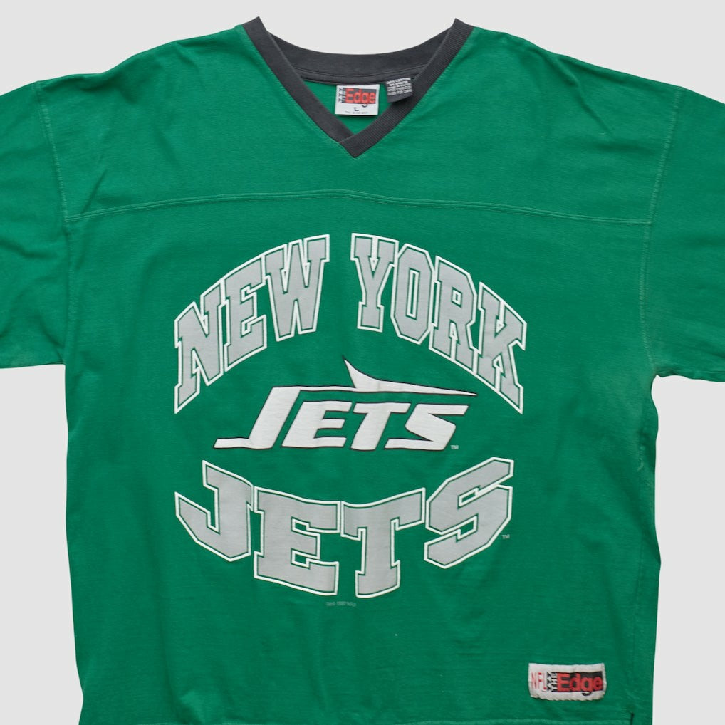 New York Jets The Edge 1997 T-shirt Green Vintage - Fanatics