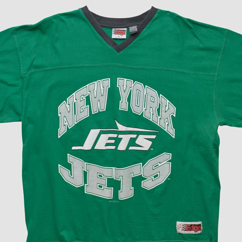 New York Jets The Edge 1997 T-shirt Green Vintage - Fanatics