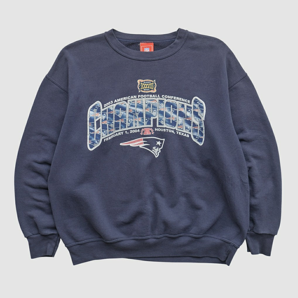 New England Patriots NFL 2003 Pullover Sweatshirt Navy Vintage - Fanatics