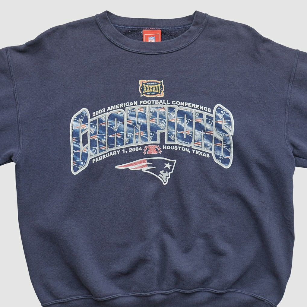 New England Patriots NFL 2003 Pullover Sweatshirt Navy Vintage - Fanatics
