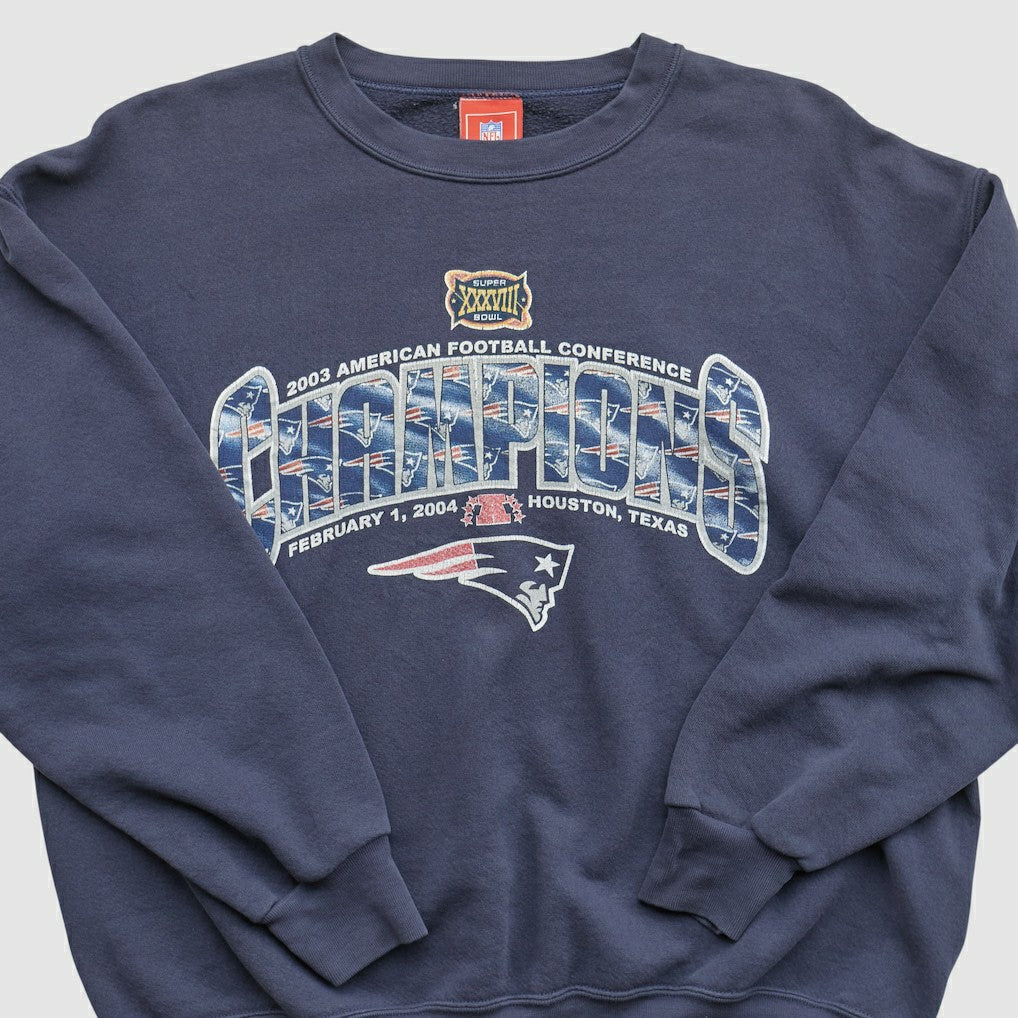 New England Patriots NFL 2003 Pullover Sweatshirt Navy Vintage - Fanatics