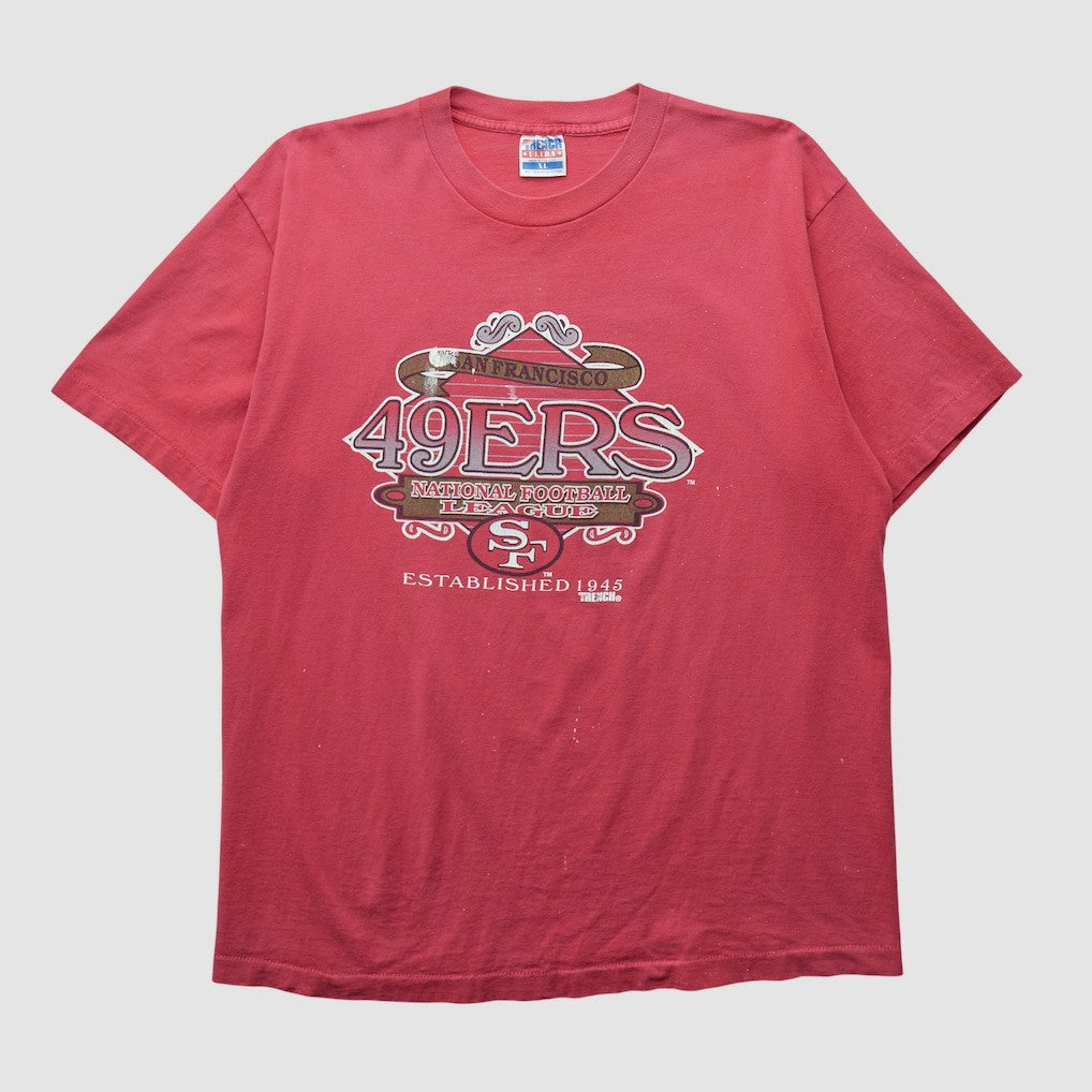 San Francisco 49ers Trench 90s T-shirt Red Vintage - Fanatics