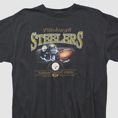 Pittsburgh Steelers NFL 2000s T-shirt Black Vintage - Fanatics