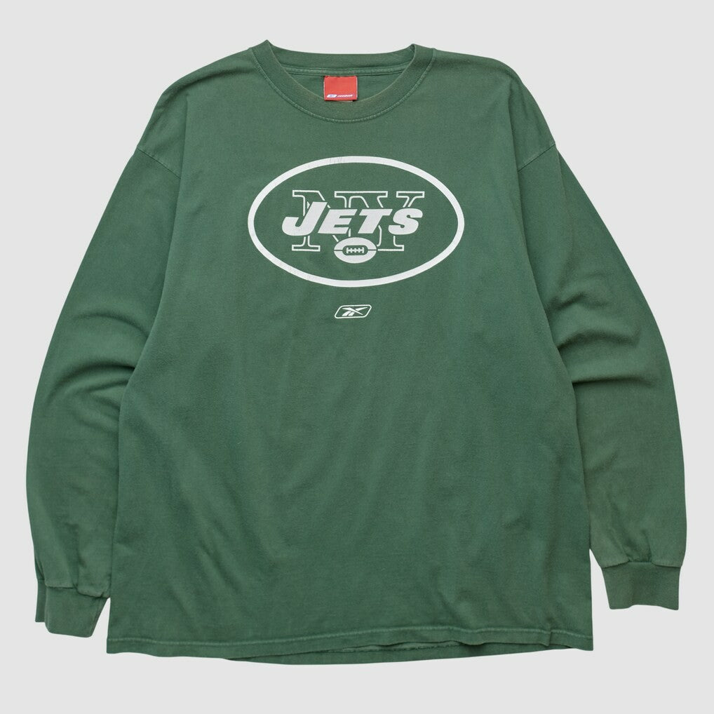 New York Jets Reebok 2000s Long Sleeve T-shirt Green Vintage - Fanatics