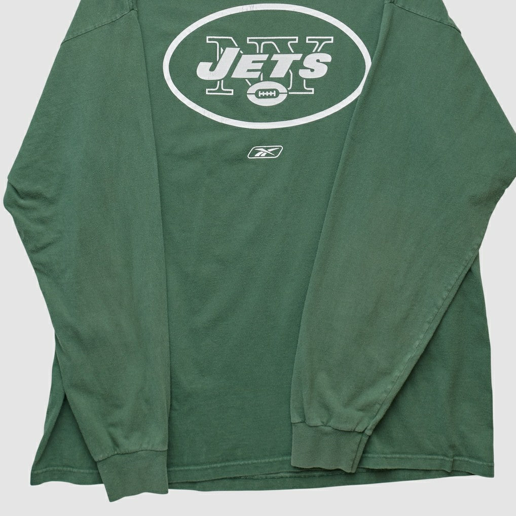 New York Jets Reebok 2000s Long Sleeve T-shirt Green Vintage - Fanatics