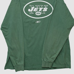 New York Jets Reebok 2000s Long Sleeve T-shirt Green Vintage - Fanatics