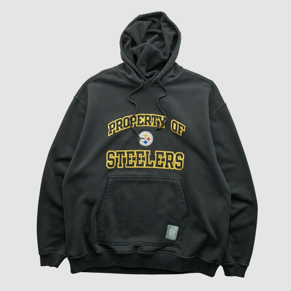 Pittsburgh Steelers Reebok 2000s Hooded Pullover Sweatshirt Black Vintage - Fanatics