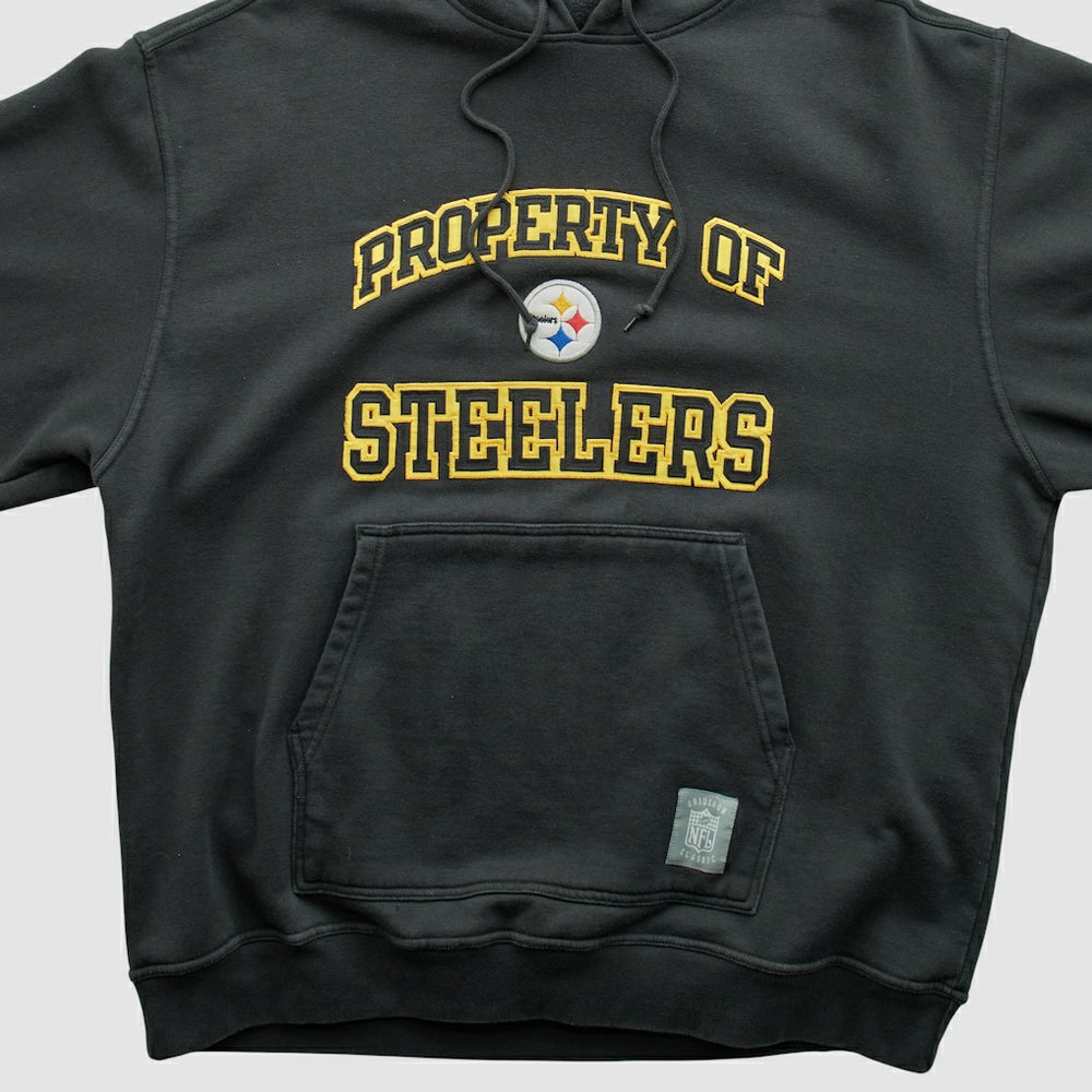 Pittsburgh Steelers Reebok 2000s Hooded Pullover Sweatshirt Black Vintage - Fanatics
