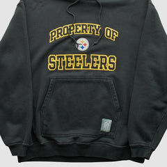 Pittsburgh Steelers Reebok 2000s Hooded Pullover Sweatshirt Black Vintage - Fanatics