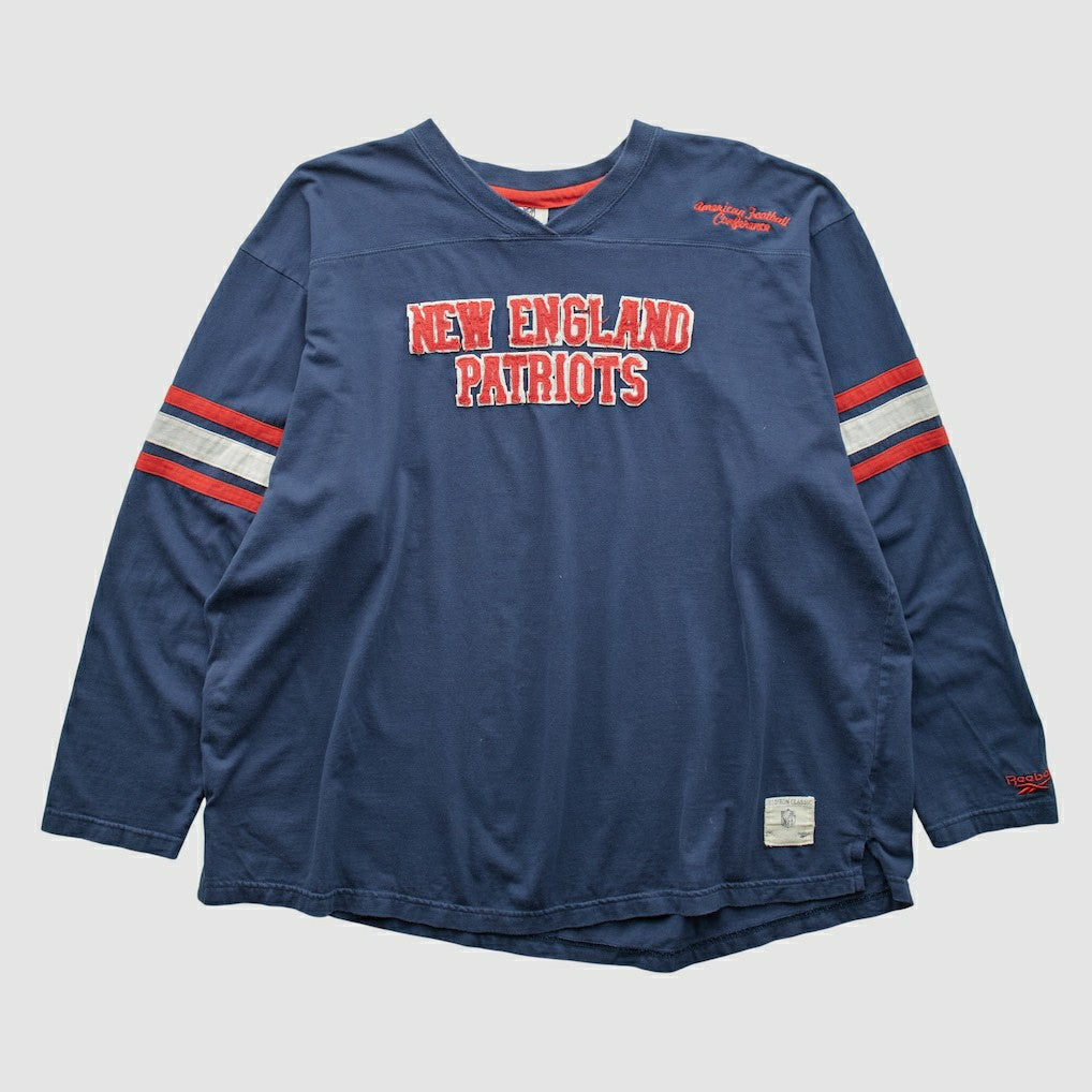 New England Patriots NFL 2000s Long Sleeve T-shirt Navy Vintage - Fanatics